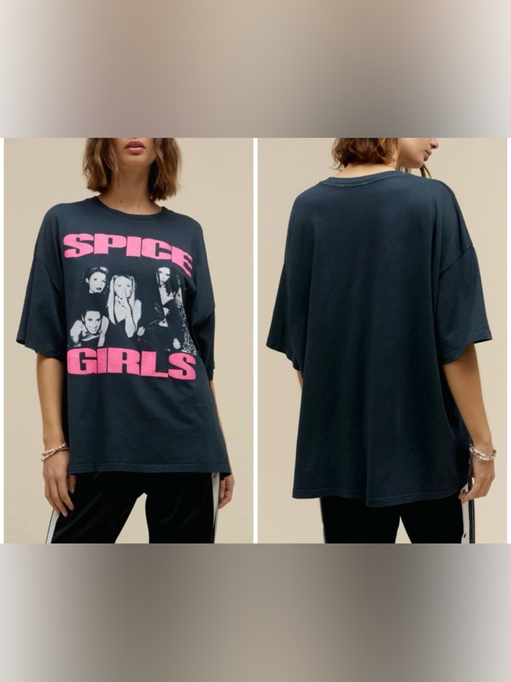 NWOT Daydreamer Spice Girls Photo Tee - Vintage Black - XS